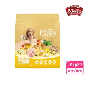 【Mobby 莫比】C25雞肉米低卡關節食譜 1.5kg*2包組(狗糧、狗飼料、犬糧)