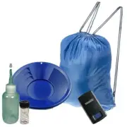 12" Blue Gold Pan Panning Kit, Sniffer Vial, DigiWeigh Pocket Scale , Blue Pack