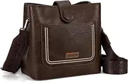 [Wrangler] Hobo Crossbody Bags for Women Trendy Fall Purses and Handbags, Coffee