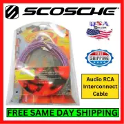 Scosche Audio RCA Cable Interconnect Connector Gold Plated 6ft Double Shielded