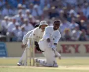 Brian Lara batting for the West Indies during the 4th Test ma- Cricket Photo 3