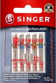 [Singer] Universal Regular & Ball Point Sewing Machine Needles, Sizes 80/12, 90/14, 100/16-10 Count