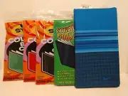 NEW~ Lot of 5 ~ FABRIC TEXT BOOK COVERS ~Colossal,Strechy,Nike,Variety of Colors
