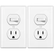 2 Pack Combination Toggle Light Switch and Duplex Receptacle Outlet, Single P...