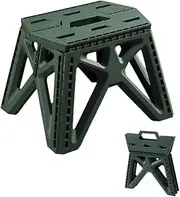 LAYOMI Foldable Stool for Kids and Adults - Lightweight Plastic Step Stool - Portable Chair Flat Outdoor Camping (Green)