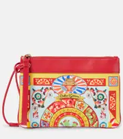 [Dolce & Gabbana] Dolce & Gabbana Small leather trimmed clutch One Size multicoloured