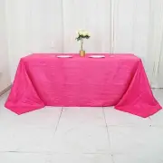 FUCHSIA 90" x 132" Accordion Crinkle TAFFETA RECTANGLE TABLECLOTH Supplies