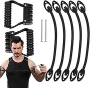 Chest Arm Expander - Arm Trainer with 5 Resistance Bands | Non-Slip Ergonomic Muscle Strengthener, Fitness Equipment for Women Men