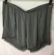 AUTOGRAPH KHAKI GREEN “POM POM” SHORTS SZ 26 NEW COMFORTABLE