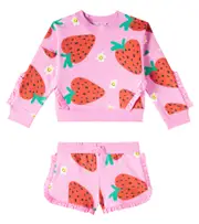[Stella McCartney Kids] Stella McCartney Kids Cotton fleece sweatshirt and shorts set Y 4 pink