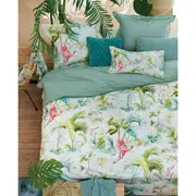 Palm Scenes White Cotton Quilt Cover Set