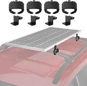 BougeRV Solar Panel Crab Mounting Kit for Cars with Cross Bars, Roof Rack Clamps Fits Most Luggage Rack Without Drilling, 100 to 200 Watt Solar Panel Mounting Brackets, Auto Off-Grid Solar Systems