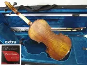 Great 3/4 Flamed Back Violin+Octagonal Stick Bow+Rosin+Case+String #AQ333