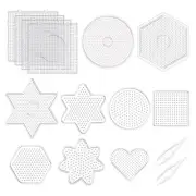 15 Pcs 5 mm Fuse Beads Pegboards Plastic Fuse Bead Boards Clear Pegboards7772