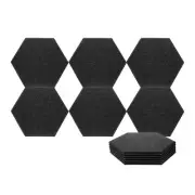 12pcs Acoustic Panels 10.2" x 11.8" Hexagon Self Adhesive Wall Panels, Black