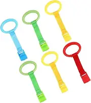 GARVALON 6pcs Stand Up Rings for Crib Durable Safety Pull Rings for Learning to Stand Smooth Surface for Hands for Crib and Playpen Use