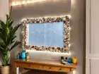 Agate Live Edge Stone Wall Mirror - Handcrafted Natural Gemstone Home Decor