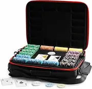 Jacks Casino 1000 Chip Poker Set - Premium Viper Case - 11.5g Poker Chips - 2 x Official Jacks Pro Playing Cards - Classic Dealer and Blind Buttons