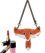 [Generic] Messenger Bag for Women - Stylish Girls Plush Fox Sling Pouch,Fashionable Stuffed Fox Tote Bag for Daily Commuting, Weekend Trips
