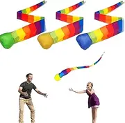 Rainbow Ball | Colorful Balls - Set of 3 Portable Outdoor Activities, Beach Game for Baby Shower, Graduation | Throw and Take Balls, Catch Colorful Tail Balls from Streame