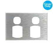 Connected Switchgear GEO Double Powerpoint Brushed Silver Aluminium Cover