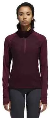 Adidas Womens Running Athletic Climalite Baseline 1/4 Zip Top, Large