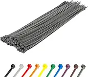 GTSE 1000 Pack of Silver/Grey Zip Ties, 14" x 0.19" 50 lb Strength, Nylon Cable Ties, 370mm x 4.8mm Tie Wraps