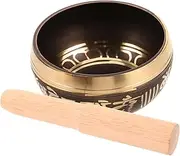 Generic 1 Set Singing Bowl Set Multi Function Copper Sound Bowl for Yoga Meditation with Wooden Mallet for Concentration Tranquility