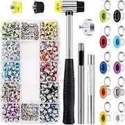 500 Sets Grommet Kit, 10 Colors 3/16 Inch Grommet Setting Tool Metal Eyelets Set with Installation Tools and Storage Box, Grommet Setting Tool for Leather Cloth Shoe Bags Crafts
