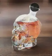 Glass Skull Iridescent Decanter Brand New Halloween 26.5 Oz. Whiskey Scotch