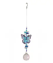 Blue Butterfly 25cm Crystal Suncatcher