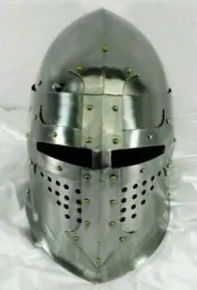 Medieval Great Bascinet Helmet Hand Forged knight Armor Visor Helmet Halloween
