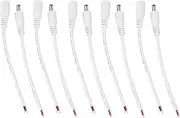 5 Pair 5.5x2.1mm Male Female DC Power Barrel Plug Connector Cable, Cable Wire Jack Connector for LED Strip Light Digital Products, CCTV Security Camera, Etc (Black, White) (White)