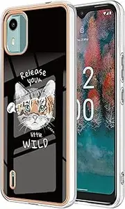 [HMLTD] Fashion Cartoon Elephant Soft TPU Cases Compatible with Nokia C12 C31 C 12 31 TA-1499 TA-1497 TA-1493 Shockproof Covers Frame Protection Back Cove (5,Nokia C12)