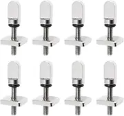 ECSiNG 8 Sets Surfboard Fin Screws 316 Stainless Steel Anti-Rust Surfboard Tail Flat Straight Brace Brackets for SUP Single Fin Paddleboard