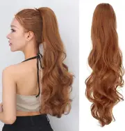 QAUARUMSUN Claw Clip Ponytail Extension Curly Wavy Ponytail Extension 18" Long P