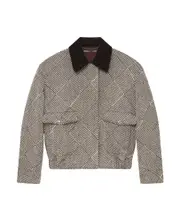 Stella McCartney Long Sleeved Tweed Jacket IT40 beige tweed