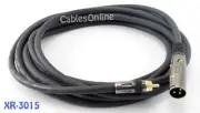 15 ft Premium XLR 3C Male to RCA Male Audio Cable, Gold