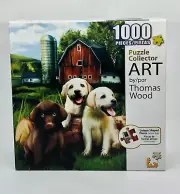 Puzzle Collector Art 1000 Piece Three Amigos by Thomas Wood Lab Dog Puppies