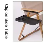 Side Table Cup Tray Aluminum Alloy Black Foldable Khaki Occasions