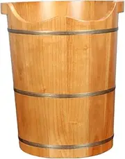 Foot Soaking Bath Basin, Large SizeWooden Foot Bath Barrel for Home Use Deep Soak ImproveSleep Foot Bath Massager Delivers Relief for Tired Muscles Beauty Sauna(Size：30cm)