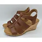 Rockport Womens Size 11 Briah New Gladiator Leather Tan Wedge Sandals Shoes