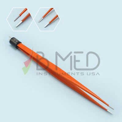 Cushing Bipolar Non Stick Forceps Fine 1mm Tip 7 1/2" Insulated Coagulating