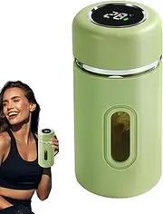 Glass Water Cup | 280ml Drinking Water Bottles - Anti-Fall Tumbler Portable Tea Cup with Real-Time Temperature Display for Travel Camping Picnic Gym Home Work Daily Use Coffee Desktop