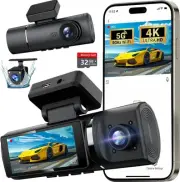 3 Channel 4K Dash Cam Front, 1080P Dash Camera Rear and Inside for Cars with ...
