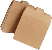 Abaodam 100pcs Brown Paper CD Sleeves Envelopes for Disc Storage Versatile Holders for DVDs Cards and Documents Elegant Minimalist Design Safe Protection for Collections