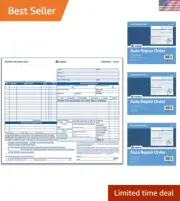 Rectangular Auto Repair Order Forms - 50-Pack Carbonless, White & Canary Design