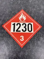 Keller 1230 Flammable / Combustible Hazmat Rigid 10 3/4" x 10 3/4" Placard NEW