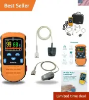 Rechargeable Pulse Oximeter Adult Finger Sensor Continuous Monitoring Alarm