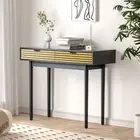 Oikiture Console Table Entry Hallway Side Table Display Desk w/Storage 2 Drawer